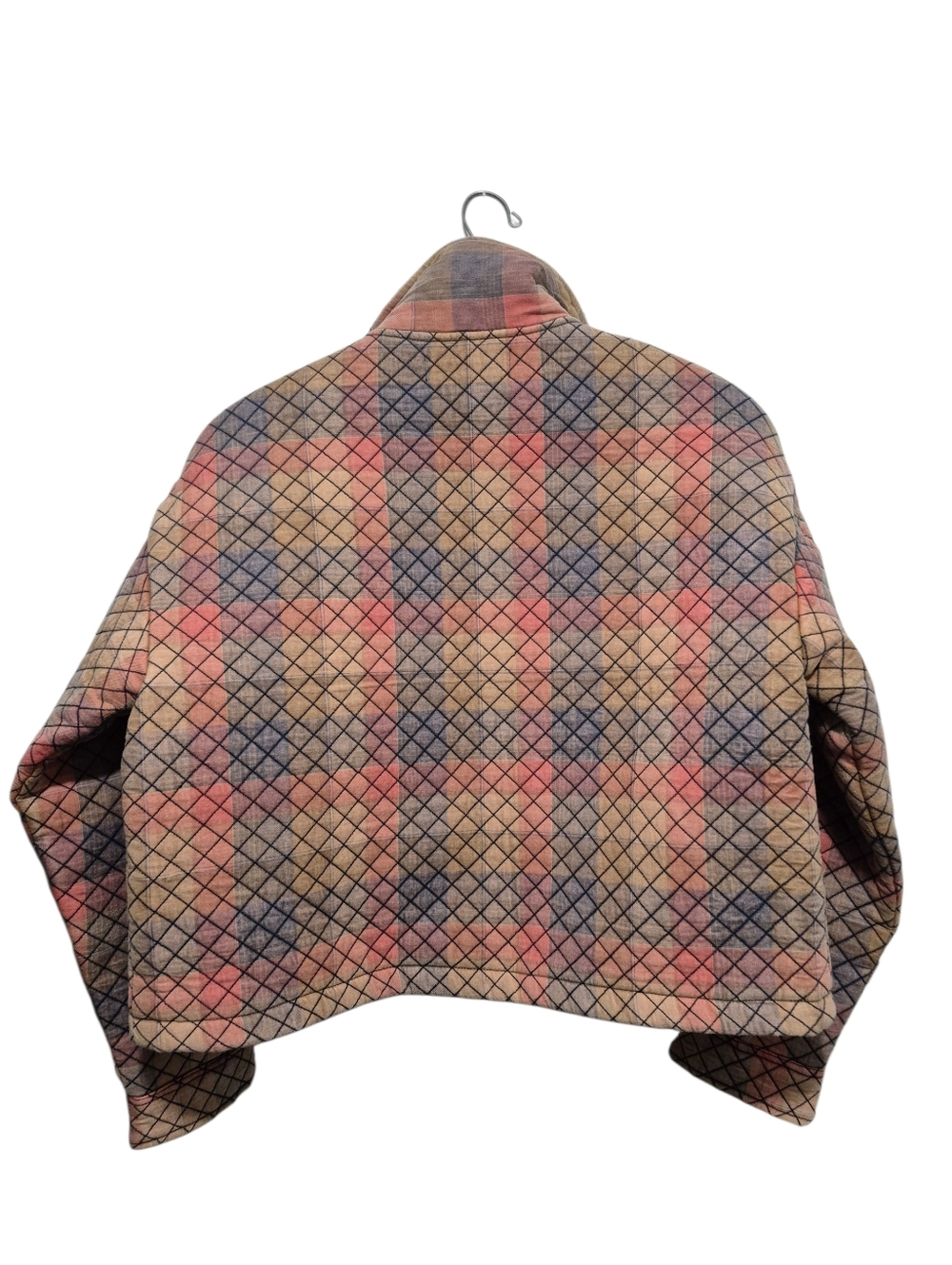 Saltwater Luxe (Anthro) Penny Quilted Jacket LARGE Multi Color Madras Plaid - Picture 5 of 5